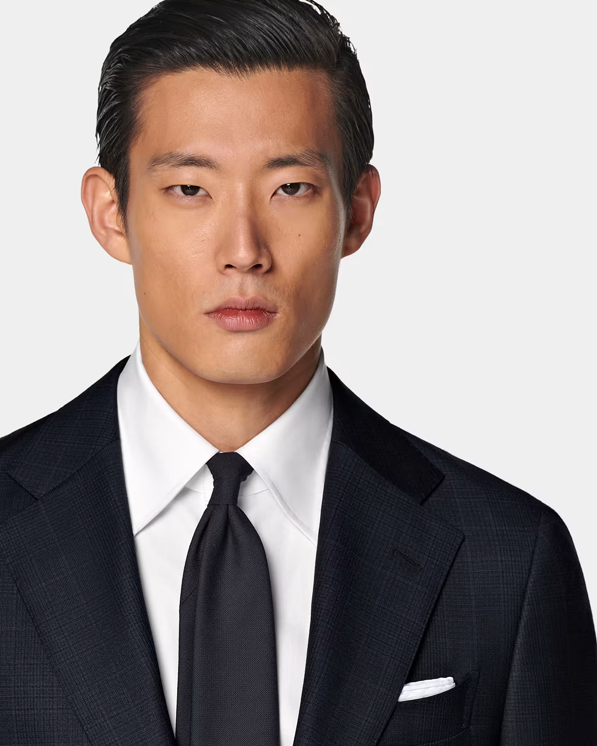 Navy Checked Tailored Fit Havana Suit
